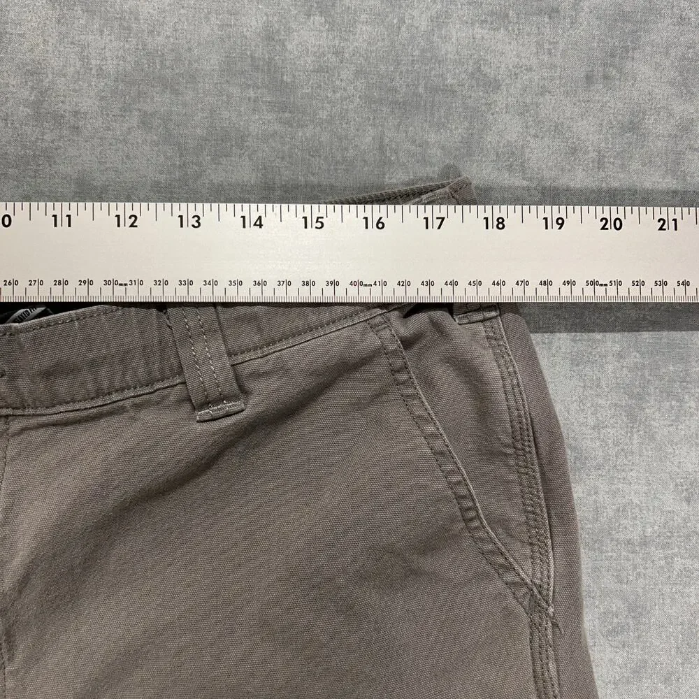 Carhartt Rugged Flex Canvas Utility Work Shorts Mens 36 Gray Relaxed Fit 8